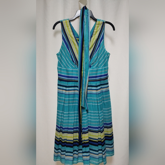 Summer Cotton Dress Green Blue 6 - Picture 1 of 5